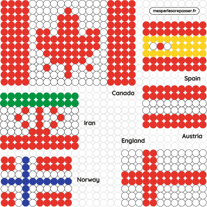 Modèle perles à repasser FIFA 2026 à imprimer gratuit - Coupe du Monde de Football - Crée tes drapeaux du monde pour ta déco ! Free printable 2026 FIFA World Cup - World flags - perler beads patterns