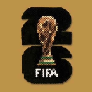 Modèle perles à repasser FIFA 2026 à imprimer gratuit - Coupe du Monde de Football - Crée ton trophée pour ta déco 100% foot ! Free printable 2026 FIFA World Cup perler beads patterns