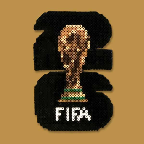 Modèle perles à repasser FIFA 2026 à imprimer gratuit - Coupe du Monde de Football - Crée ton trophée pour ta déco 100% foot ! Free printable 2026 FIFA World Cup perler beads patterns