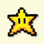 Modèle de perles à repasser Super Mario à imprimer - Super Star - Super Étoile - Easy & Free printable Super Mario Super Star perler beads pattern! Actual size for pegboards!