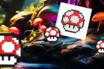 Modèle de perles à repasser Super Mario à imprimer - Super Champignon - Easy & Free printable Mario Super Mushroom perler beads pattern! Actual size for pegboards!