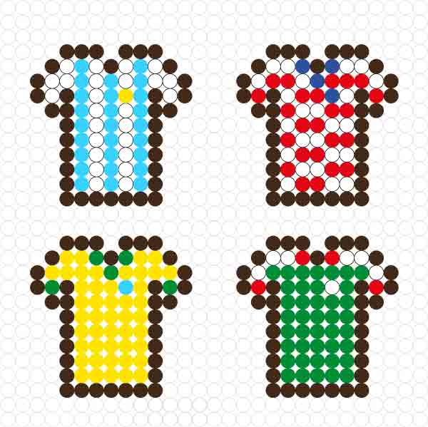 Modèle perles à repasser FIFA 2026 à imprimer gratuit - Coupe du Monde de Football - Crée le marillot de ton équipe FIFA pour ta déco 100% foot ! Free printable 2026 FIFA World Cup - Soccer Jersey - perler beads patterns