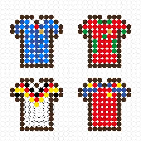 Modèle perles à repasser FIFA 2026 à imprimer gratuit - Coupe du Monde de Football - Crée le marillot de ton équipe FIFA pour ta déco 100% foot ! Free printable 2026 FIFA World Cup - Soccer Jersey - perler beads patterns
