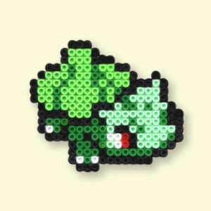 Modèle de perles à repasser Pokémon à imprimer en PDF - Bulbizarre - Easy & Free printable Pokemon Bulbasaur perler beads pattern! Actual size for pegboards!