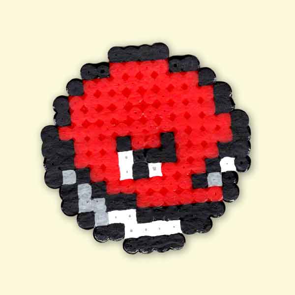 Modèle de perles à repasser Pokémon à imprimer en PDF - Voltorbe - Easy & Free printable Pokemon Voltorb perler beads pattern! Actual size for pegboards!