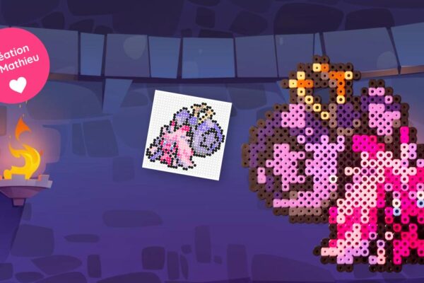 Modèle de perles à repasser Pokémon à imprimer en PDF - Forgelina - Easy & Free printable Pokemon Tinkaton perler beads pattern! Actual size for pegboards!