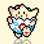 Modèle de perles à repasser à imprimer en PDF - Pokemon - Togepi - Free printable Togepi Pokemon perler beads pattern - Actual size for pegboards