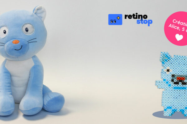 Modèle de perles à repasser - Tino, petit chat bleu - RetinoStop Association - Free printable Blue Cat perler beads pattern. Actual size for pegboards